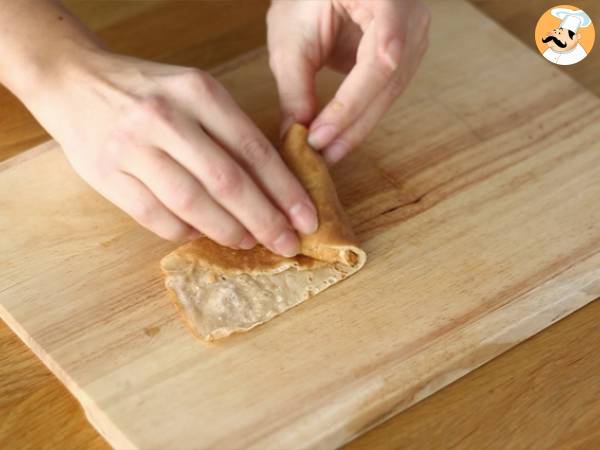 Crêpes-Samosas mit Äpfeln, karamellisiert - Zubereitung Schritt 7