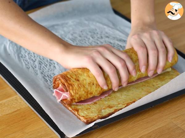 Kartoffelbrötchen mit Raclette de Savoie und Schinken - Zubereitung Schritt 5