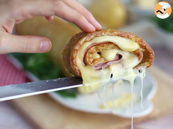 Kartoffelbrötchen mit Raclette de Savoie und Schinken - Zubereitung Schritt 6