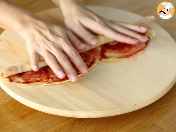 Crêpes-Stamm aus Himbeeren und weißer Schokolade - Zubereitung Schritt 4