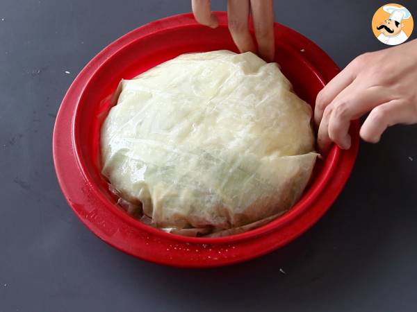 Spanakopita, der griechische Spinat- und Fetakuchen super einfach zuzubereiten - Zubereitung Schritt 8