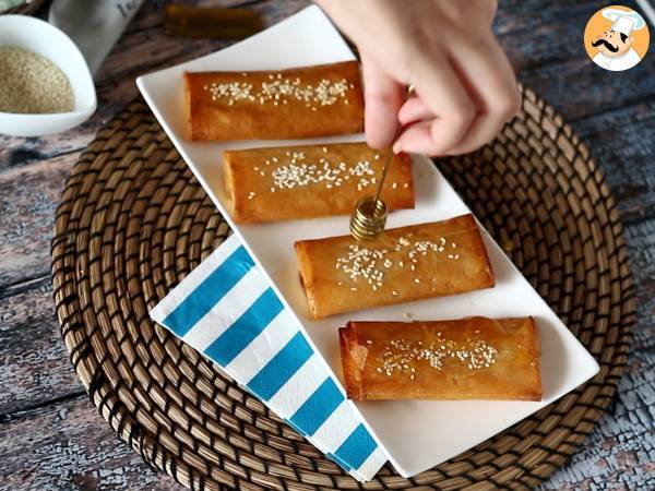 Feta Saganaki, das griechische Rezept für knusprige Feta mit Honig - Zubereitung Schritt 6