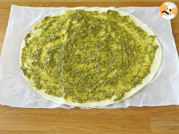 Sonne mit Pesto-Blättern - Zubereitung Schritt 1