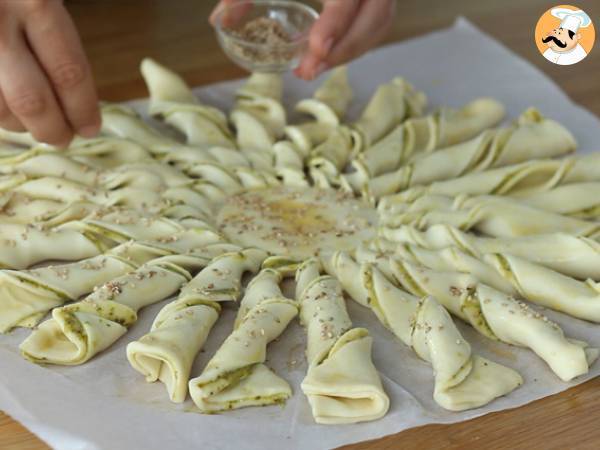 Sonne mit Pesto-Blättern - Zubereitung Schritt 4