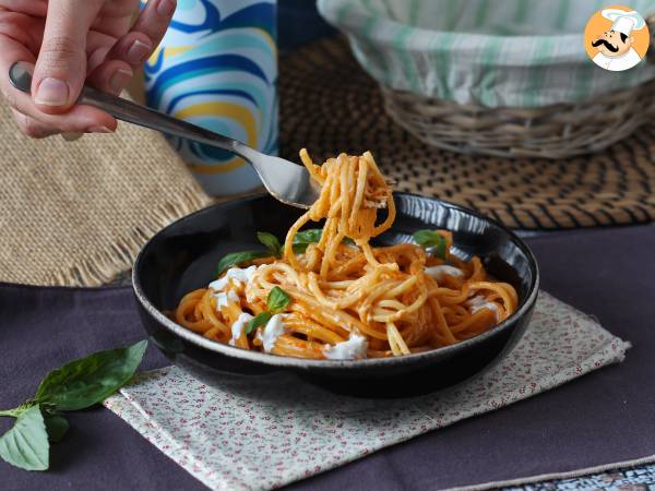 Cremige Nudeln mit Burrata und Kirschtomaten - Zubereitung Schritt 7