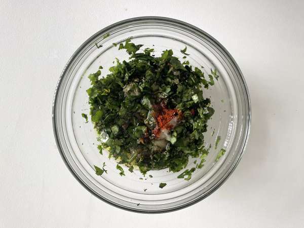 Knusprige Ofenkartoffeln mit Chimichurri : einfaches Rezept - Zubereitung Schritt 5