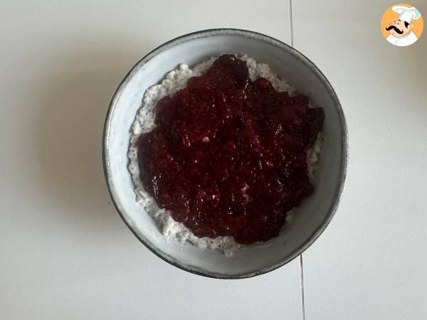 Overnight oat rote Früchte und Schokolade, ein gesundes und sättigendes Frühstück! - Zubereitung Schritt 5