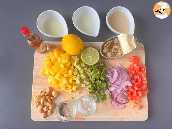 Ceviche mit Herzmuscheln aus der Dose - Zubereitung Schritt 1