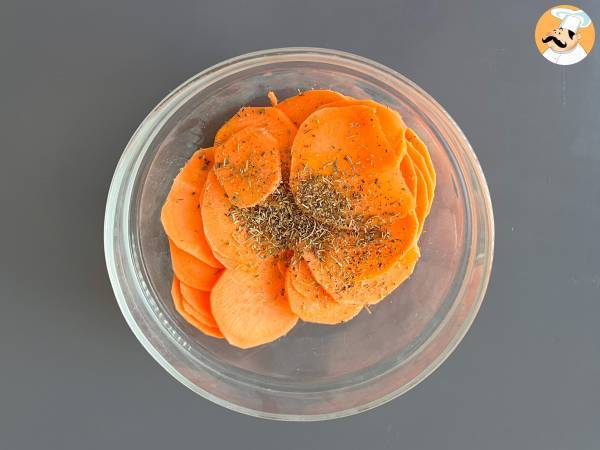 Süßkartoffelchips für die Mikrowelle - Zubereitung Schritt 2