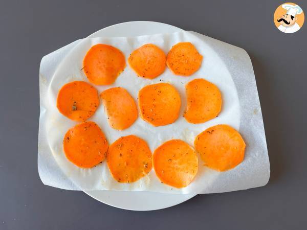 Süßkartoffelchips für die Mikrowelle - Zubereitung Schritt 3