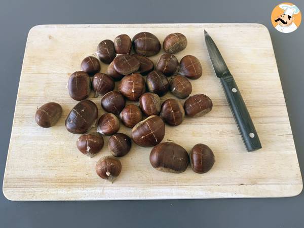 Kastanien in der Heißluftfritteuse geröstet - Zubereitung Schritt 2