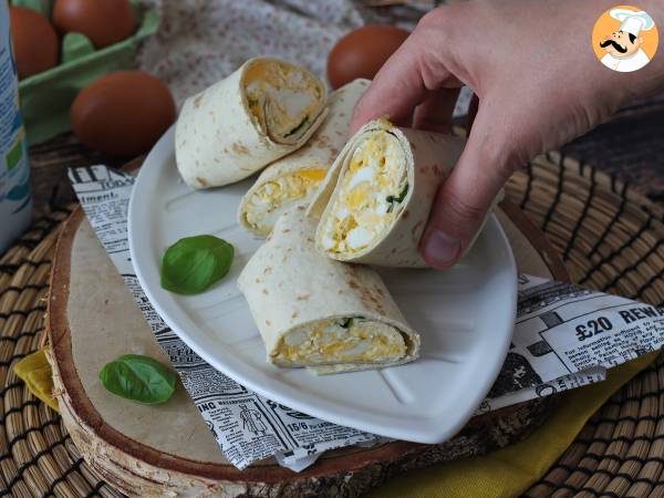 Weicher und super proteinreicher Wrap mit Ei und Feta - Zubereitung Schritt 8