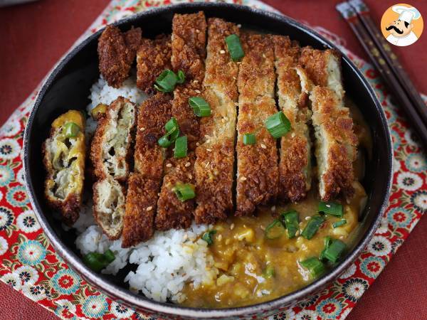Aubergine mit Paniermehl paniert Panko façon katsu japanisches Curry, aber vegetarisch - Zubereitung Schritt 18