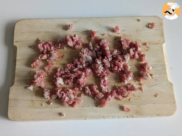 Cannelloni mit Champignons und Wurst - Zubereitung Schritt 4