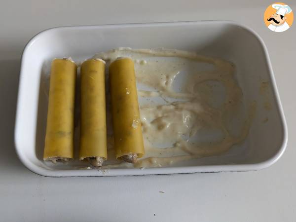 Cannelloni mit Champignons und Wurst - Zubereitung Schritt 11