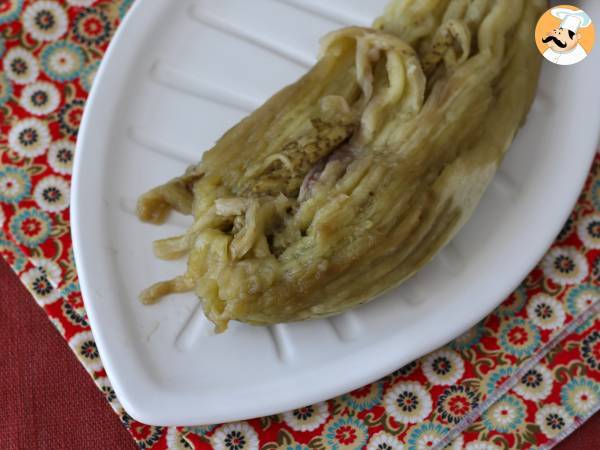 Wie kann man eine Aubergine im Ofen leicht braten und schälen? - Zubereitung Schritt 6