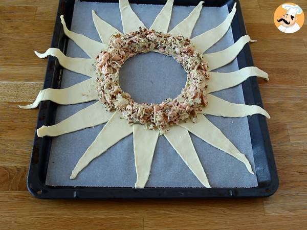 Blätterteigkranz mit Lachs und Senf - Zubereitung Schritt 9