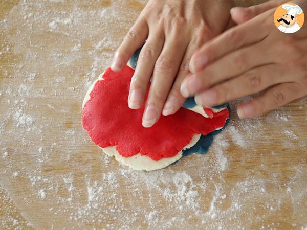 Dreifarbiges Mürbegebäck, französische Flagge - Zubereitung Schritt 4