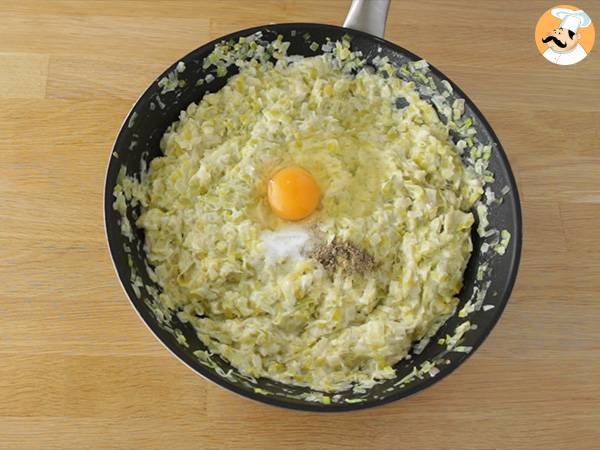 Lauchtorte (6 einfache Schritte und Video) - Zubereitung Schritt 4