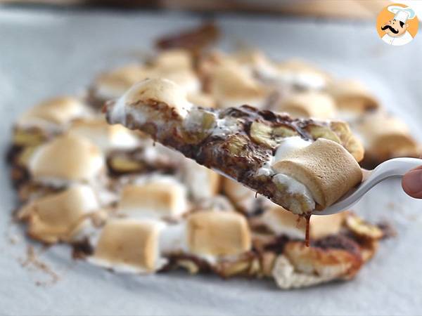 Süße Pizza Banane-Schokolade - Zubereitung Schritt 5