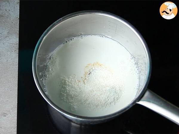 Vegane Panna Cotta mit Kokosnuss - Zubereitung Schritt 1