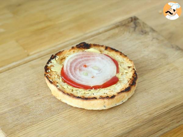 Vegetarischer Burger mit roten Bohnen - Zubereitung Schritt 6