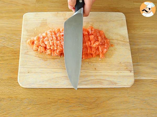 Gut gekühltes Tartar mit Lachs und grünem Apfel - Zubereitung Schritt 1