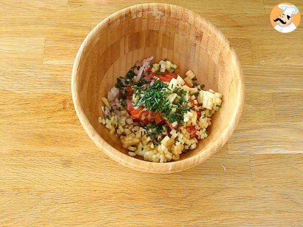 Gut gekühltes Tartar mit Lachs und grünem Apfel - Zubereitung Schritt 2