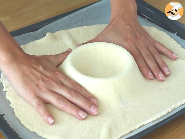 Pizza mit Kit Kat und Joghurt Danette mit Schokolade - Zubereitung Schritt 2