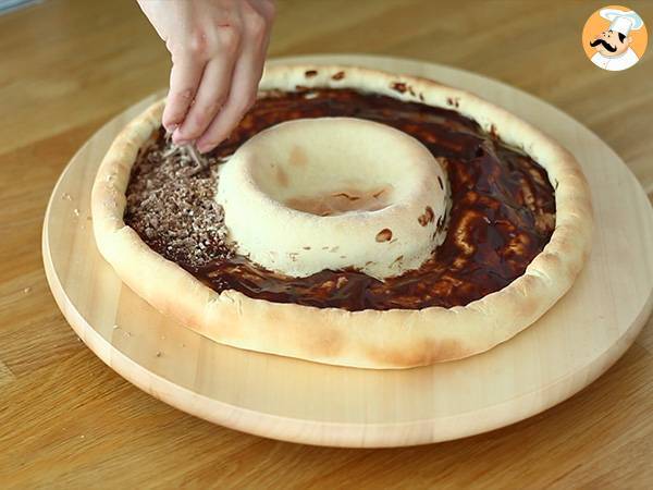 Pizza mit Kit Kat und Joghurt Danette mit Schokolade - Zubereitung Schritt 5