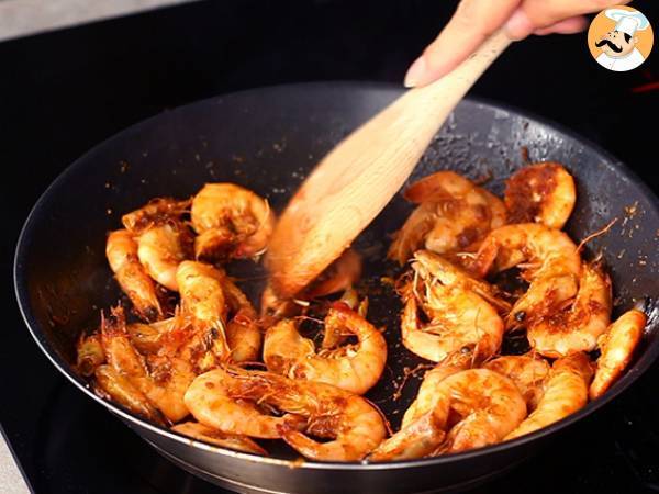 Mit Whisky flambierte Garnelen, das Rezept im Detail - Zubereitung Schritt 2