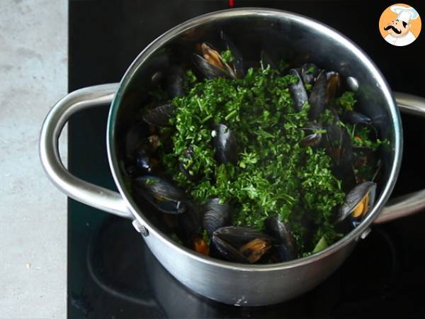 Moules marinières, ein einfaches und köstliches Rezept - Zubereitung Schritt 4