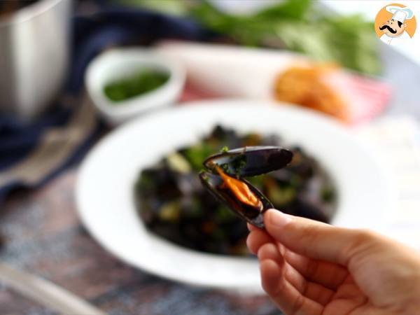 Moules marinières, ein einfaches und köstliches Rezept - Zubereitung Schritt 5
