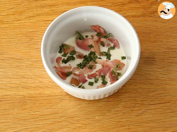 Gekochte Eier mit Speck und Schnittlauch, ein schnelles Rezept - Zubereitung Schritt 1