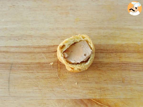 Kleine Windbeutel mit Foie gras und Zwiebelconfit - Zubereitung Schritt 5