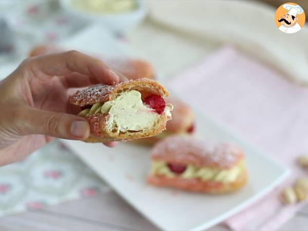 Eclairs mit Pistaziencreme und Himbeeren - Zubereitung Schritt 18