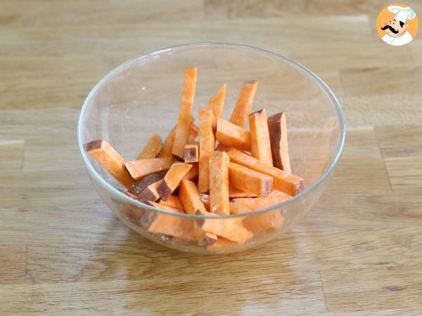 Im Ofen gebackene Süßkartoffel (mit Huhn) - Zubereitung Schritt 2