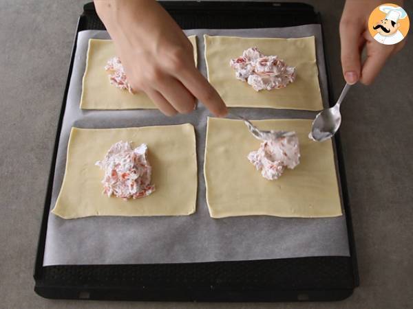 Fagottini mit geräuchertem Lachs und Ziegenkäse - Zubereitung Schritt 3