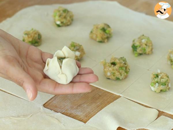 Gedämpfte Teigtaschen - Bouchons réunionnais mit Huhn - Zubereitung Schritt 5