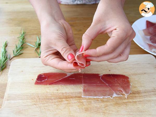 Aperitifspieße Melone, Schinken, Rosmarin - Zubereitung Schritt 2