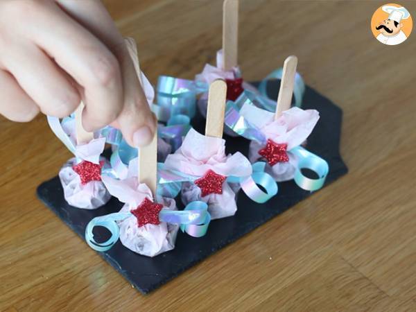 Lollis für heiße Schokolade: dunkle Schokolade + geröstete Haselnüsse - Zubereitung Schritt 4