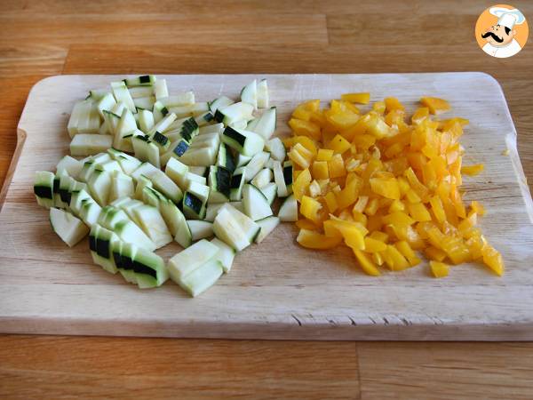 Omelette mit Paprika und Zucchini - Zubereitung Schritt 1