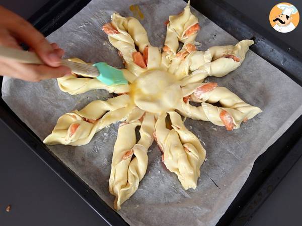 Blätterteigflocken mit Lachs und Frischkäse, perfekt zum Aufpicken beim Aperitif - Zubereitung Schritt 6