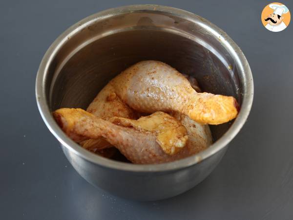 Wie werden Hähnchenschenkel im Ofen gegart? - Zubereitung Schritt 1