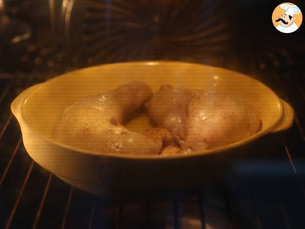 Wie werden Hähnchenschenkel im Ofen gegart? - Zubereitung Schritt 4