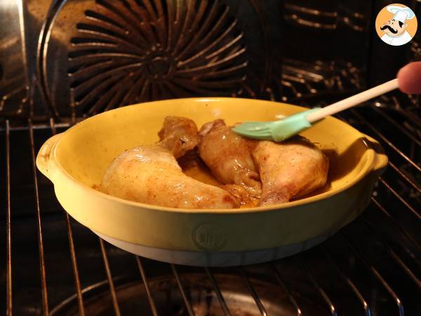 Wie werden Hähnchenschenkel im Ofen gegart? - Zubereitung Schritt 5