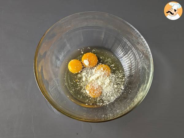 Spinat-Omelett, der einfache und schmackhafte vegetarische zweite Gang - Zubereitung Schritt 5