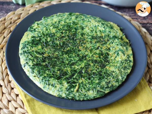 Spinat-Omelett, der einfache und schmackhafte vegetarische zweite Gang - Zubereitung Schritt 10