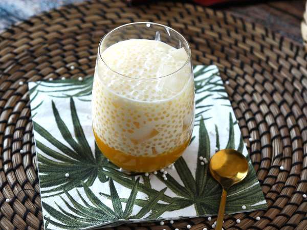 Mango-Sago, das asiatische Dessert mit Tapioka und Mango, das durch seine Einfachheit besticht. - Zubereitung Schritt 12