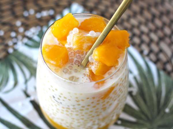 Mango-Sago, das asiatische Dessert mit Tapioka und Mango, das durch seine Einfachheit besticht. - Zubereitung Schritt 13
